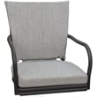Outdoor/Indoor Patio Dining Chair - Ofir - White Linen Fabric - Gray Frame