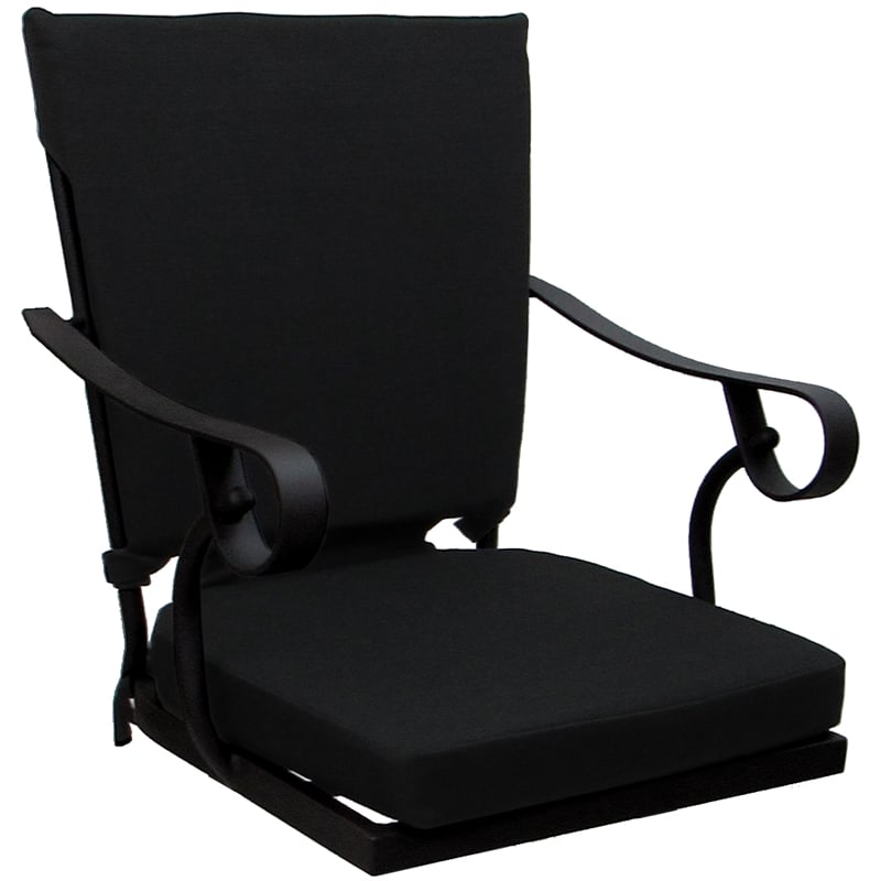 Outdoor/Indoor Patio Dining Chair - Jamey - Black Fabric - Black Frame