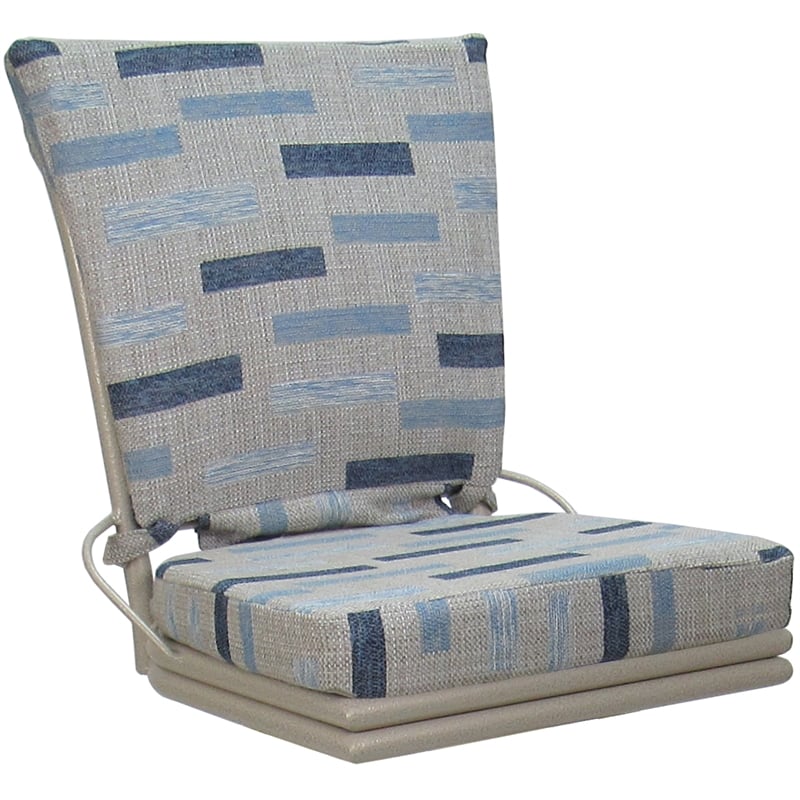 Outdoor/Indoor Patio Dining Chair without Arms - Ofir - Blue Beige - Beige