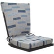 Outdoor/Indoor Patio Dining Chair - Jamey - Blue Beige Fabric - Gray Frame