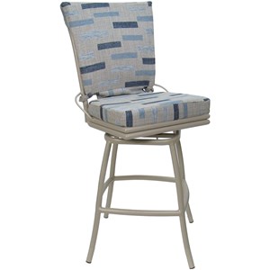 Outdoor/Indoor Counter Bar Stool 26&quot Ofir Armless - Blue Beige - Beige