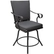 Outdoor/Indoor Patio Dining Set - Jamey - Dark Gray Linen Fabric - Gray