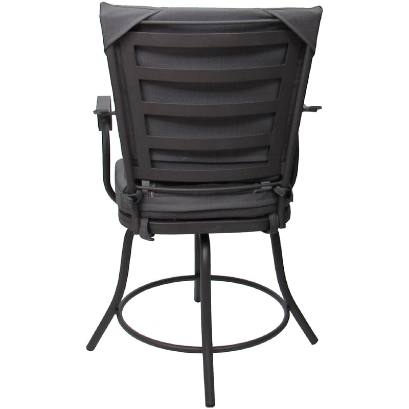 Outdoor/Indoor Patio Dining Set - Jamey - Dark Gray Linen Fabric - Gray