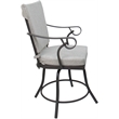 Outdoor/Indoor Patio Dining Set - Jamey - White Linen Fabric - Gray Frame