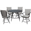 Outdoor/Indoor Patio Dining Set - Jamey - White Linen Fabric - Gray Frame