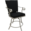 Outdoor/Indoor Patio Dining Set - Jamey - Black Fabric - Beige Frame