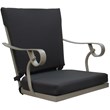 Outdoor/Indoor Patio Dining Set - Jamey - Dark Gray Linen Fabric - Beige