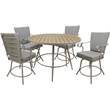 Outdoor/Indoor Patio Dining Set - Jamey - White Linen Fabric - Beige