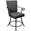 Outdoor/Indoor Patio Dining Set - Jamey - Dark Gray Linen Fabric - Black