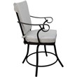 Outdoor/Indoor Patio Dining Set - Jamey - White Linen Fabric - Black