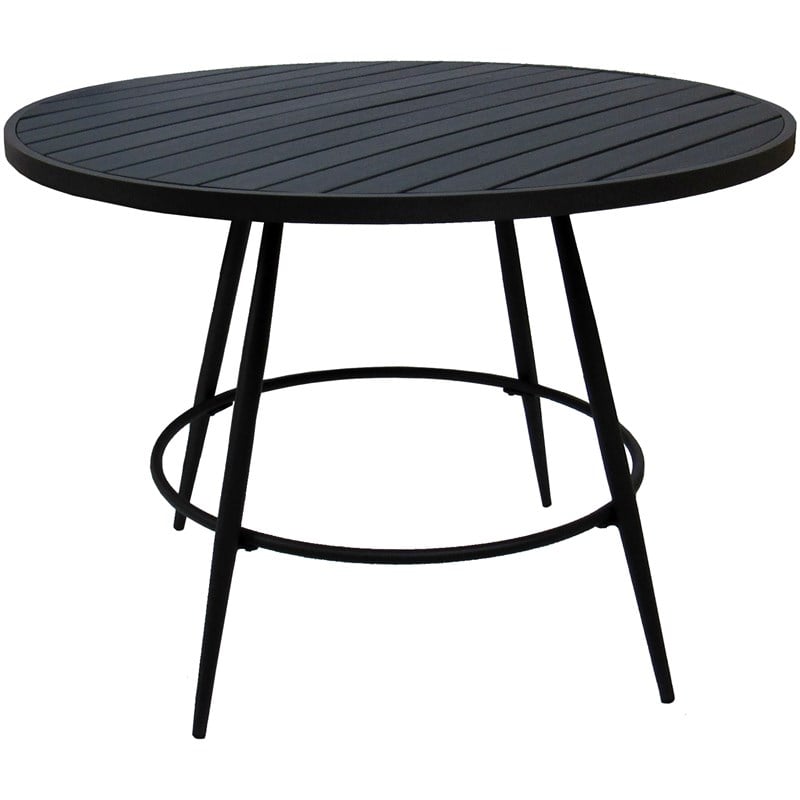 Outdoor/Indoor Patio Dining Set - Jamey - White Linen Fabric - Black