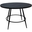 Outdoor/Indoor Patio Dining Set - Jamey - White Linen Fabric - Black