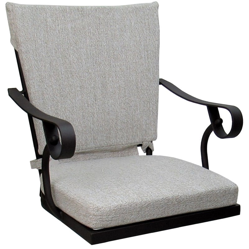 Outdoor/Indoor Patio Dining Set - Jamey - White Linen Fabric - Black