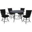 Outdoor/Indoor Patio Dining Set - Jamey - Black Fabric - Gray Frame