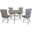 Outdoor/Indoor Patio Dining Set - Ofir - B-W Blue Beige  - Beige