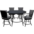 Outdoor/Indoor Patio Dining Set - Ofir - Dark Gray Linen - Black