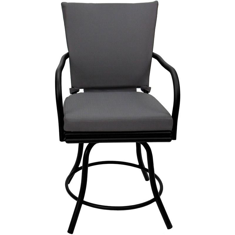 Outdoor/Indoor Patio Dining Set - Ofir - Dark Gray Linen - Black