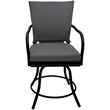 Outdoor/Indoor Patio Dining Set - Ofir - Dark Gray Linen - Black