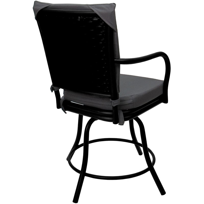 Outdoor/Indoor Patio Dining Set - Ofir - Dark Gray Linen - Black