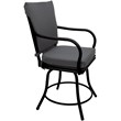 Outdoor/Indoor Patio Dining Set - Ofir - Dark Gray Linen - Black