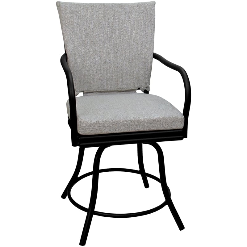 Outdoor/Indoor Patio Dining Set - Ofir - White Linen - Black