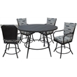 Outdoor/Indoor Patio Dining Set - Ofir - B-W Blue Beige - Gray