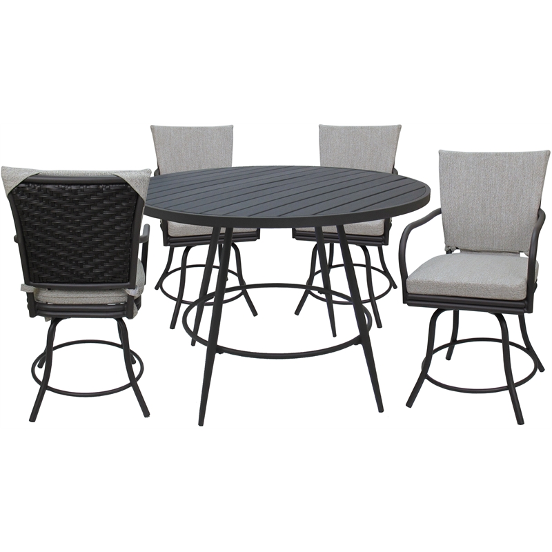 Outdoor/Indoor Patio Dining Set - Ofir - White Linen - Gray