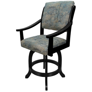 Counter Solid Wood Bar Stool Casa Melina 26&quot Seat - Poet Sky Blue Fabric - Black