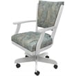 Classic Caster Solid Wood Dining Chair - Poet Sky Blue Fabric - White