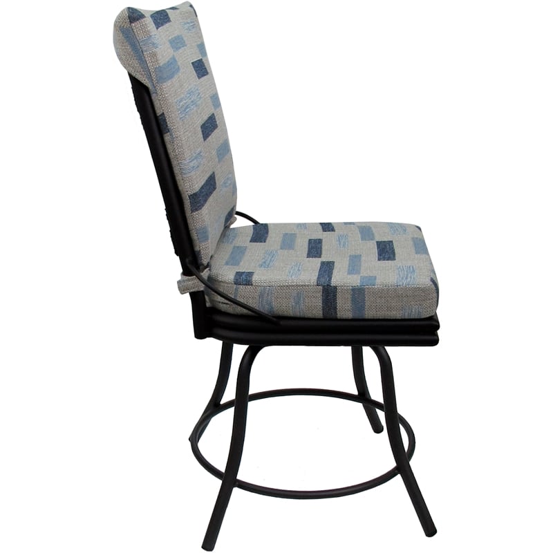 Outdoor/Indoor Patio Dining Chair - Ofir without Arms - B-W Blue Beige-Black