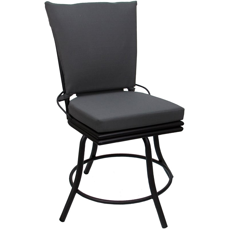 Outdoor/Indoor Patio Dining Chair - Ofir without Arms - Dark Gray Linen-Black