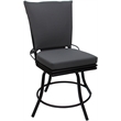 Outdoor/Indoor Patio Dining Chair - Ofir without Arms - Dark Gray Linen-Black