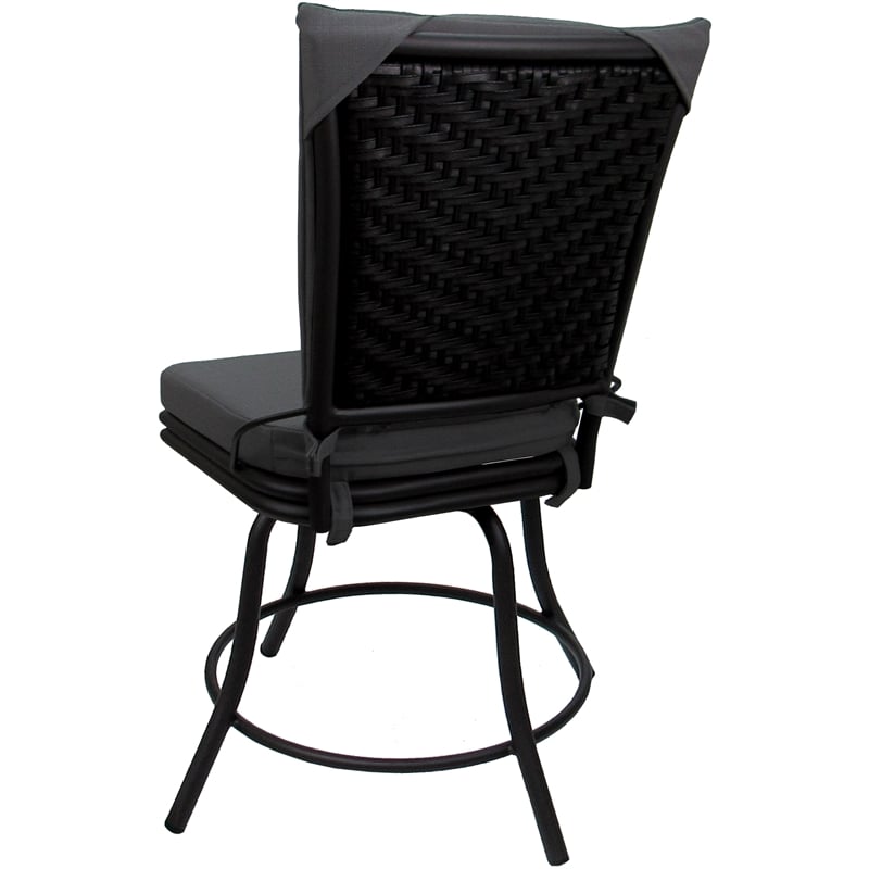Outdoor/Indoor Patio Dining Chair - Ofir without Arms - Dark Gray Linen-Black