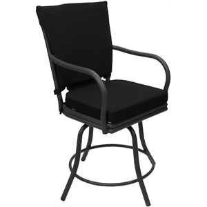 Outdoor/Indoor Patio Dining Chair - Ofir without Arms - Black Fabric - Gray