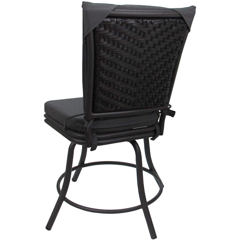 Outdoor/Indoor Patio Dining Chair - Ofir without Arms - Dark Gray Linen-Gray