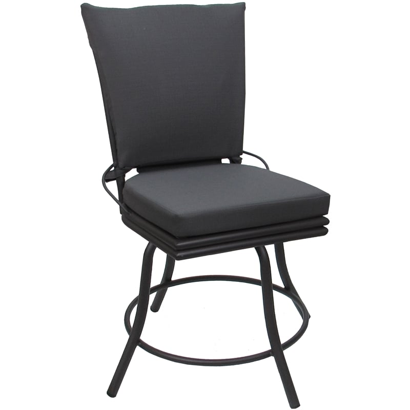 Outdoor/Indoor Patio Dining Chair - Ofir without Arms - Dark Gray Linen-Gray