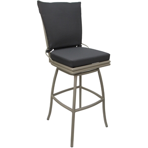 Outdoor or Indoor Counter 26&quot Bar Stool - Ofir without Arms - Dark Gray-Beige