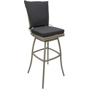 Outdoor or Indoor Bar Stool 30&quot Ofir without Arms - Dark Gray - Beige