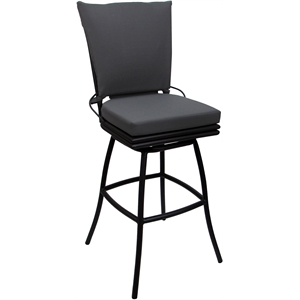Outdoor or Indoor Extra Tall 34&quot Bar Stool Ofir without Arms - Dark Gray-Black