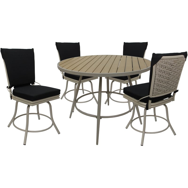 Outdoor Indoor Patio Dining Set - Ofir without Arms - Black - Beige