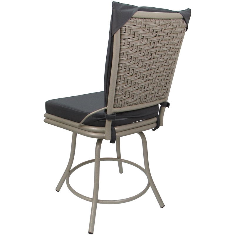 Outdoor Indoor Patio Dining Set - Ofir without Arms - Dark Gray Linen - Beige