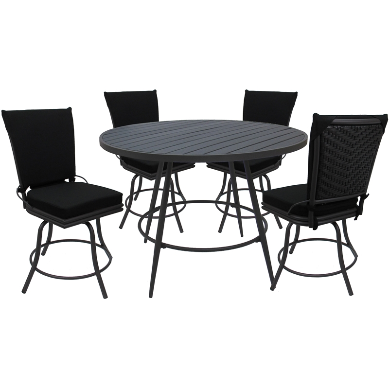 Outdoor Indoor Patio Dining Set - Ofir without Arms - Black - Gray