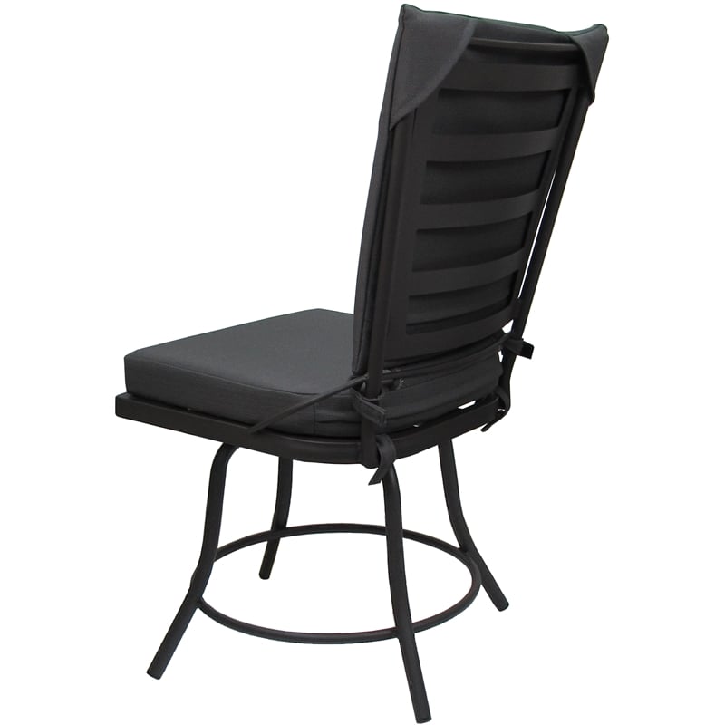 Outdoor or Indoor Patio Dining Chair - Jamey Armless - Dark Gray Fabric - Gray
