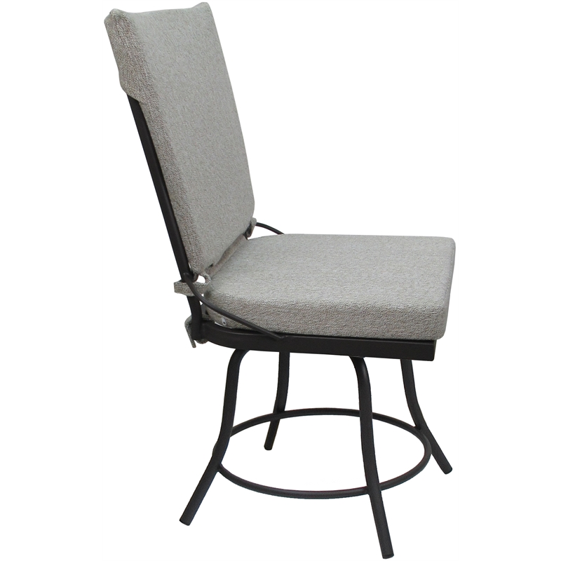 Outdoor or Indoor Patio Dining Chair - Jamey without Arms - White Fabric - Gray