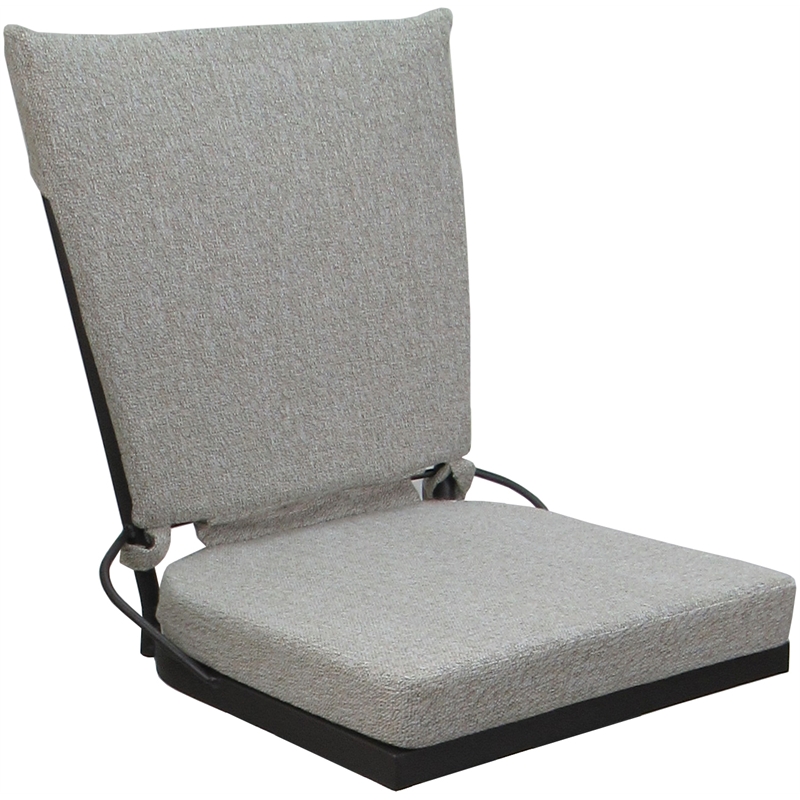 Outdoor or Indoor Patio Dining Chair - Jamey without Arms - White Fabric - Gray