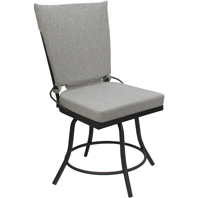 Outdoor or Indoor Patio Dining Chair - Jamey without Arms - White Fabric - Gray