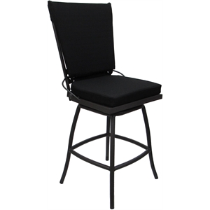 Outdoor or Indoor Counter 26&quot Bar Stool - Jamey Armless - Black Fabric - Gray