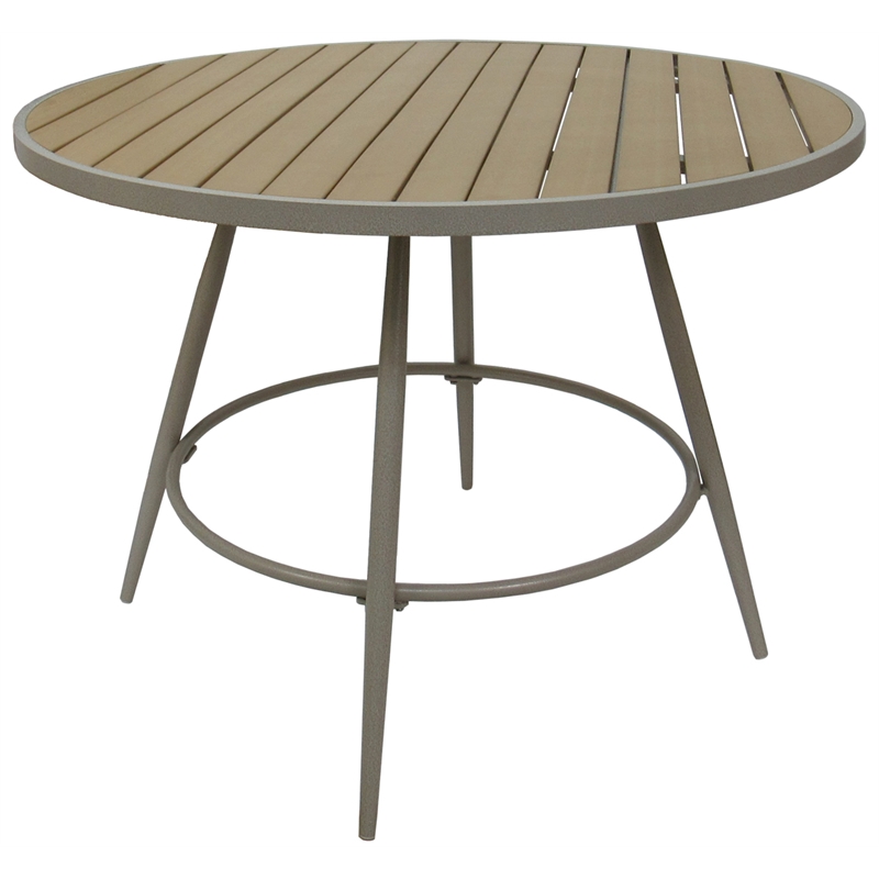 Outdoor or Indoor Patio Dining Set - Jamey Armless - Blue Beige Fabric - Beige