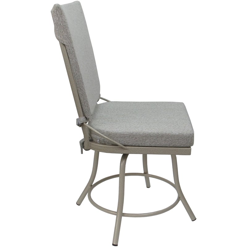 Outdoor or Indoor Patio Dining Set - Jamey Armless - White Fabric - Beige