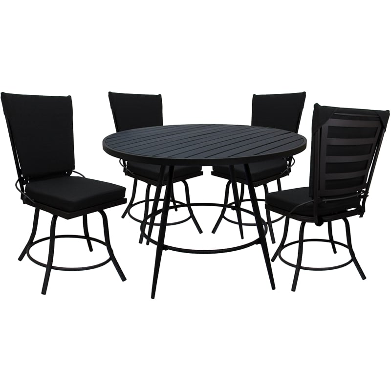 Outdoor or Indoor Patio Dining Set - Jamey without Arms - Black - Black